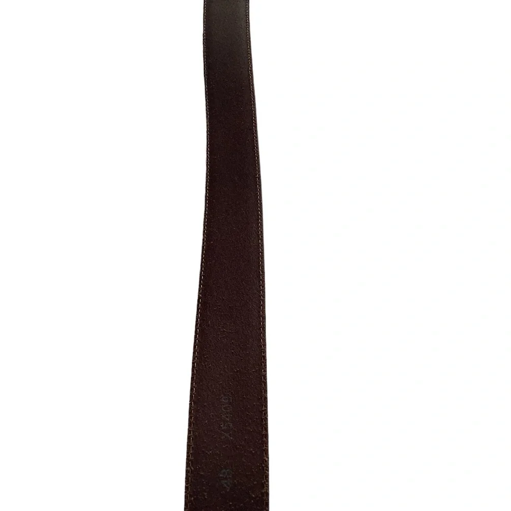 Suede Leather Brown Silver Belt